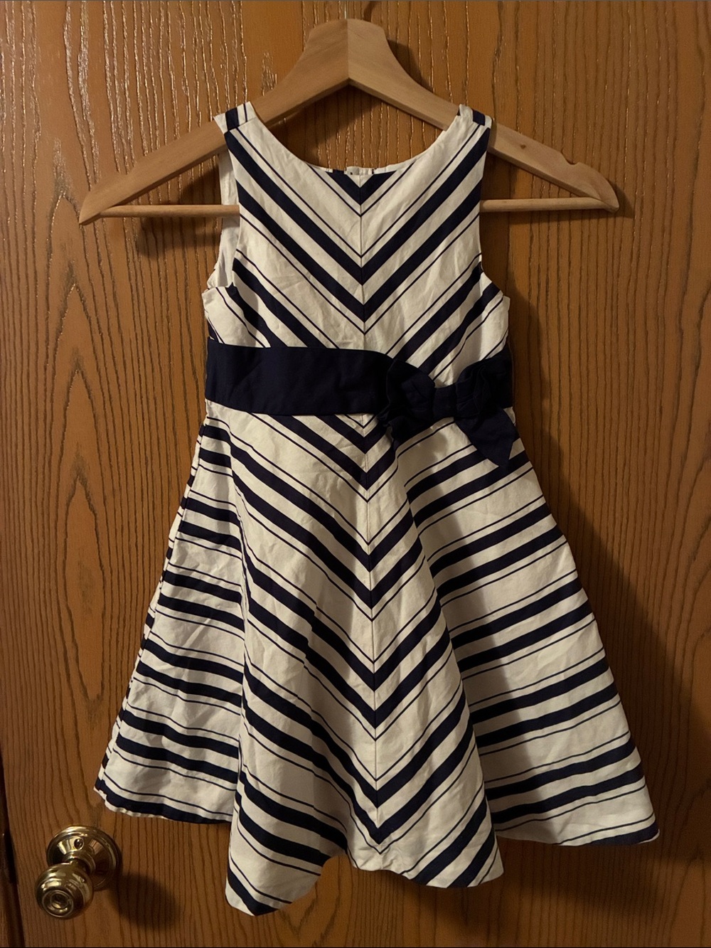 Janie and Jack Girls Hampton Hideaway Collection White & Navy Dress Size 3
